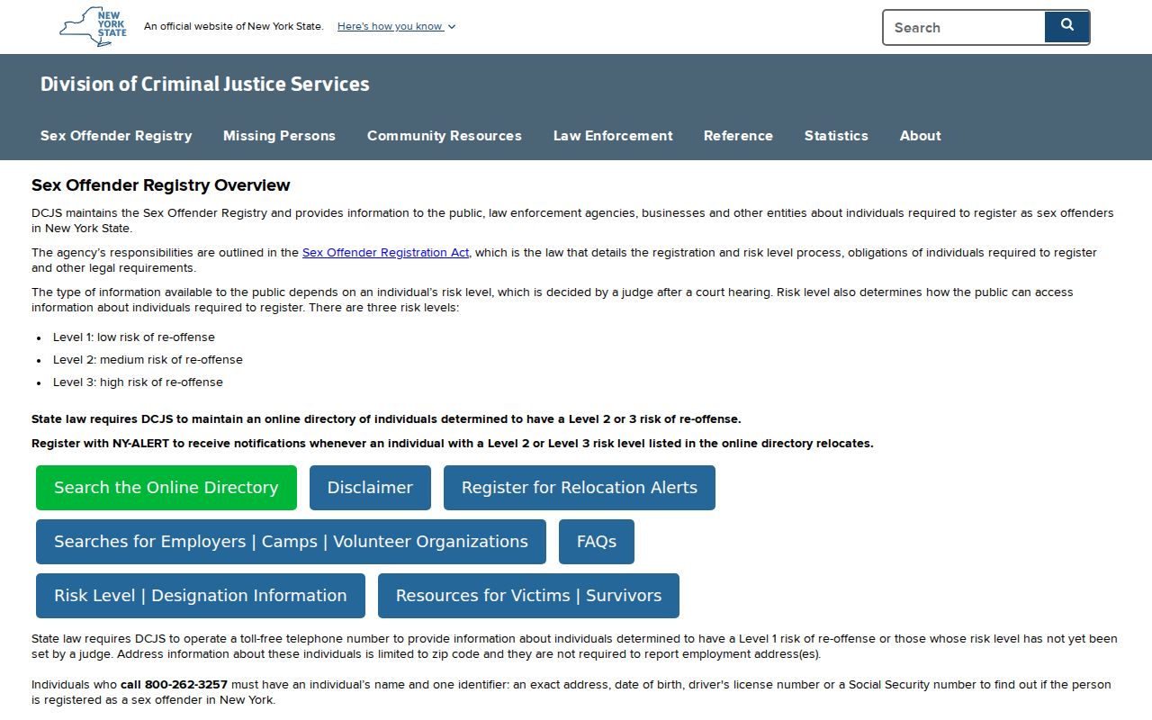 Greene County sex offender check on the New York registry overview
