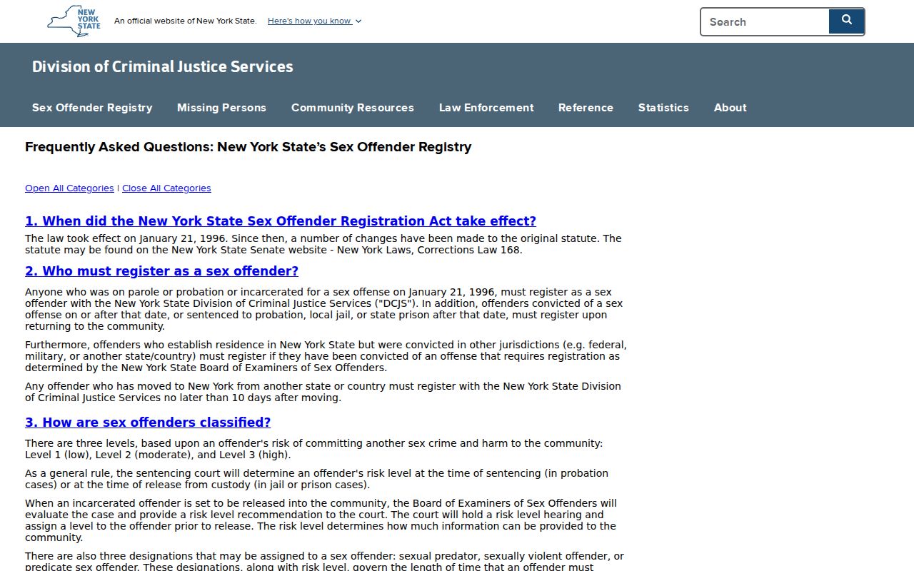Greene County sex offender registry profile and risk level information